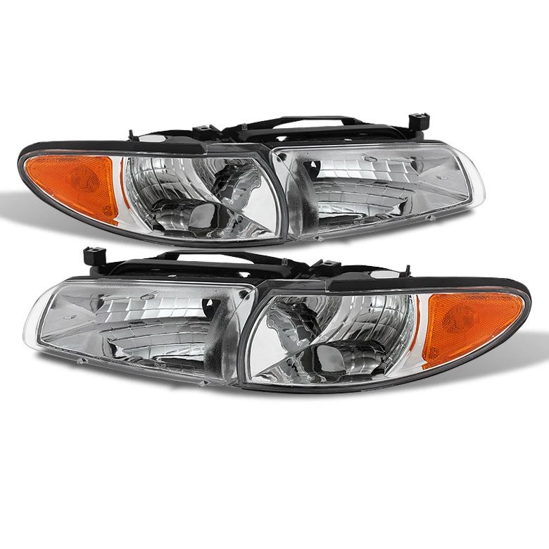 1997-2003 Pontiac Grand Prix Replacement Crystal Headlights + Corner - Chrome 1 1997-2003 Pontiac Grand Prix Replacement Crystal Headlights + Corner - Chrome