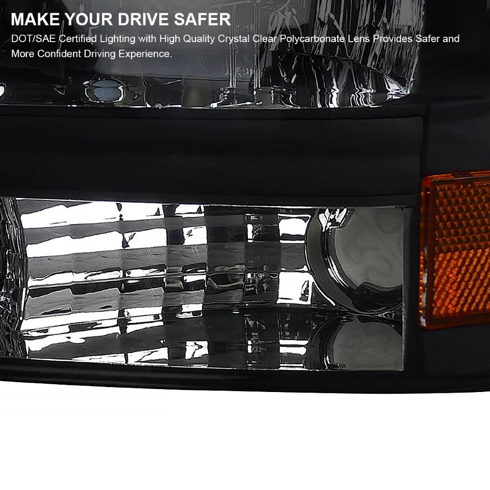 1997-2004 Dodge Dakota/Durango 1PC Reflector Headlight - Black Housing 5 1997-2004 Dodge Dakota/Durango 1PC Reflector Headlight - Black Housing - Image 5