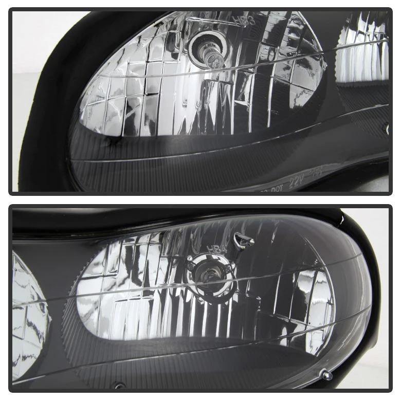 1998-2002 Chevy Camaro Z28 Replacement Crystal Headlights - Black 2 1998-2002 Chevy Camaro Z28 Replacement Crystal Headlights - Black - Image 2