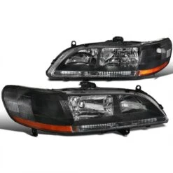 1998-2002 Honda Accord Replacement Crystal Headlights - Black
