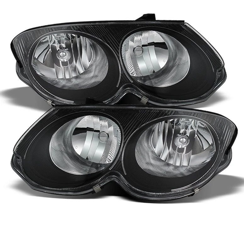 1999-2004 Chrysler 300M Replacement Crystal Headlights - Black 1 1999-2004 Chrysler 300M Replacement Crystal Headlights - Black