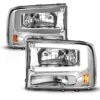 1999-2004 For Ford F250/F350 Superduty Excursion LED Bar Headlights - Chrome