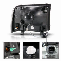 1999-2004 For Ford F250/F350 Superduty Excursion LED Bar Headlights - Chrome -High-Efficiency Car Light Store 1999 2004 for ford f250 f350 superduty excursion led bar headlights chrome 116