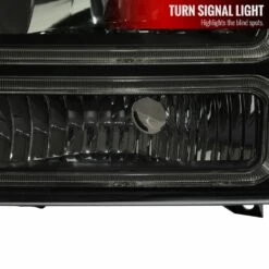 1999-2004 Ford F-250-F550 Euro OE-Style Headlights W/ Dual LED C Bar DRL - Black Smoked -High-Efficiency Car Light Store 1999 2004 ford f 250 f550 euro oe style headlights w dual led c bar drl black smoked 95
