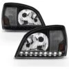 2000-2005 Cadillac Deville LED Strip Headlights Black