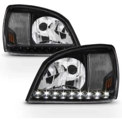 2000-2005 Cadillac Deville LED Strip Headlights Black