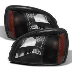 2000-2005 Cadillac Deville Replacement Crystal Headlights - Black