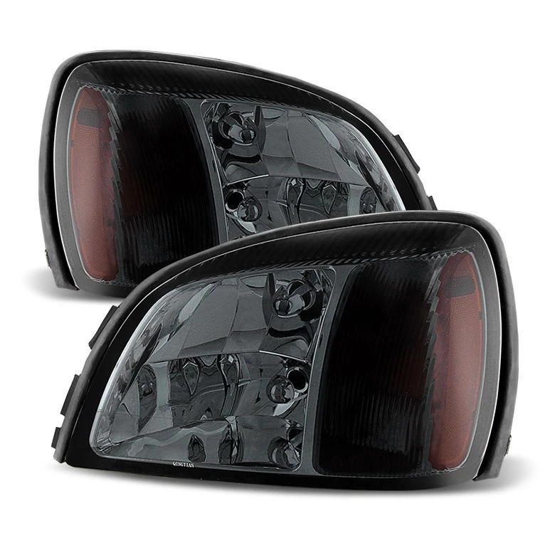 2000-2005 Cadillac Deville Replacement Crystal Headlights - Smoked 1 2000-2005 Cadillac Deville Replacement Crystal Headlights - Smoked