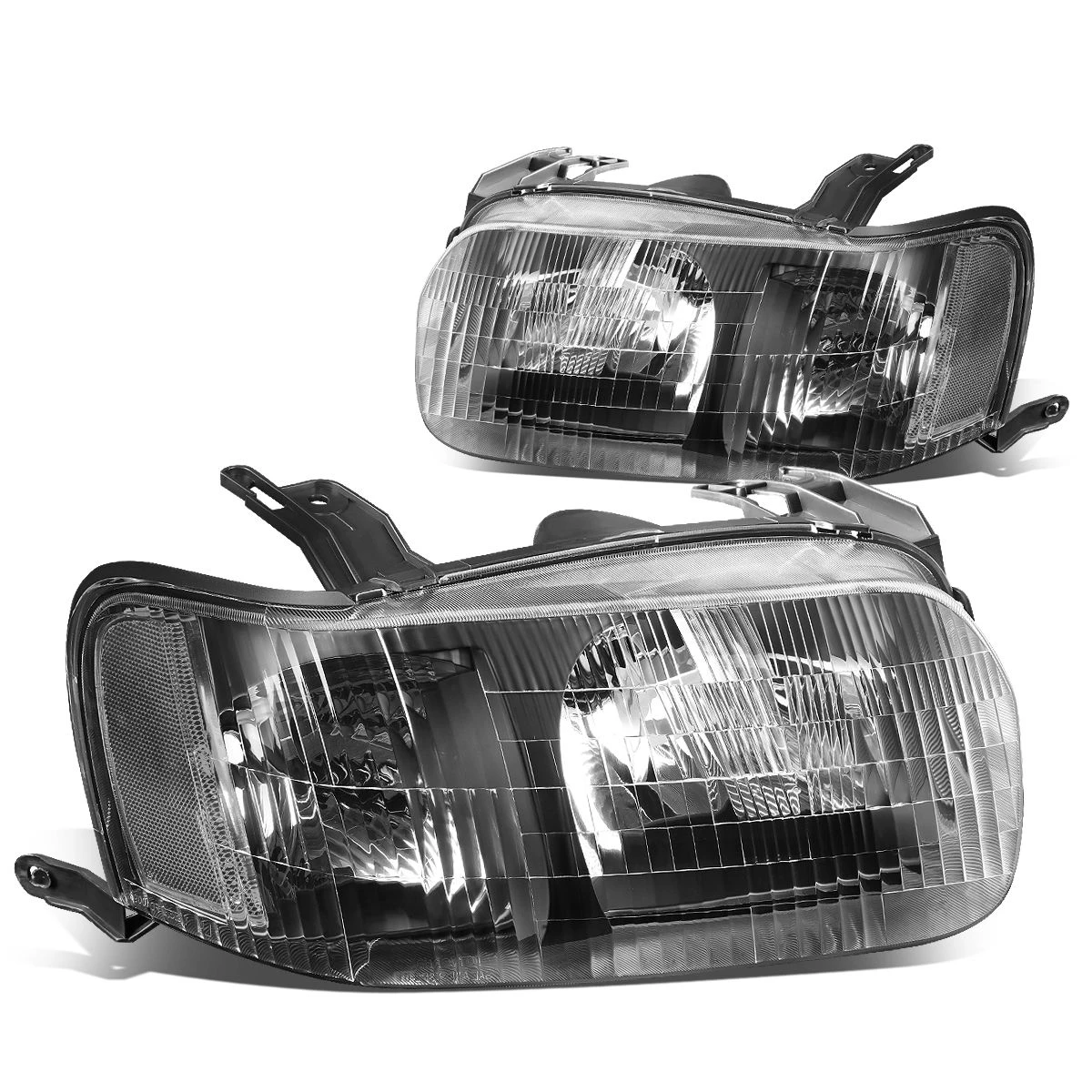 2001-2004 Ford Escape Factory Style Replacement Headlights - Black Clear 2 2001-2004 Ford Escape Factory Style Replacement Headlights - Black Clear - Image 2