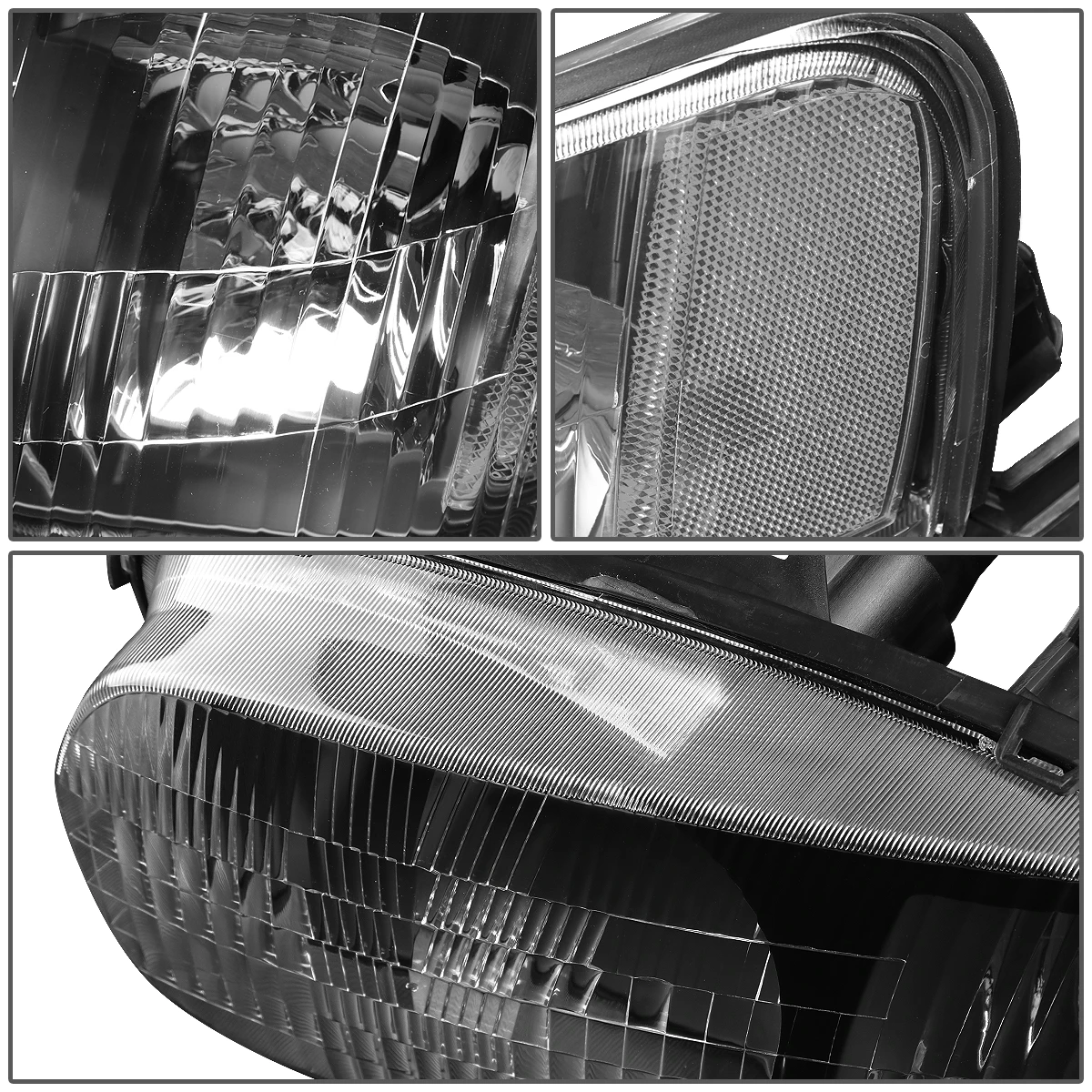 2001-2004 Ford Escape Factory Style Replacement Headlights - Black Clear 5 2001-2004 Ford Escape Factory Style Replacement Headlights - Black Clear - Image 5