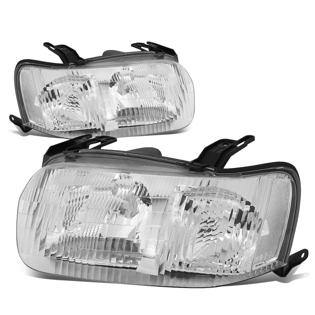 2001-2004 Ford Escape Factory Style Replacement Headlights - Chrome Clear 1 2001-2004 Ford Escape Factory Style Replacement Headlights - Chrome Clear