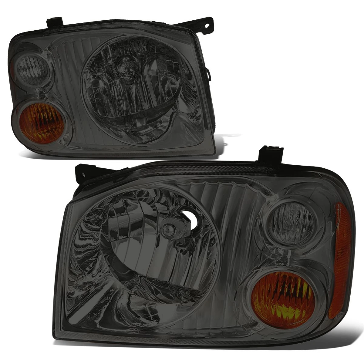 2001-2004 Nissan Frontier Factory Style Replacement Headlights - Smoked Lens / Amber 1 2001-2004 Nissan Frontier Factory Style Replacement Headlights - Smoked Lens / Amber