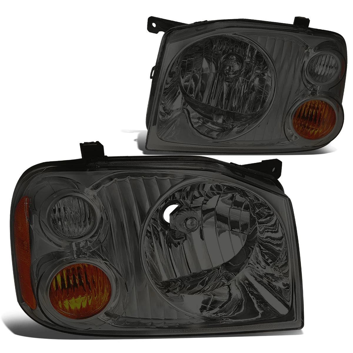 2001-2004 Nissan Frontier Factory Style Replacement Headlights - Smoked Lens / Amber 2 2001-2004 Nissan Frontier Factory Style Replacement Headlights - Smoked Lens / Amber - Image 2