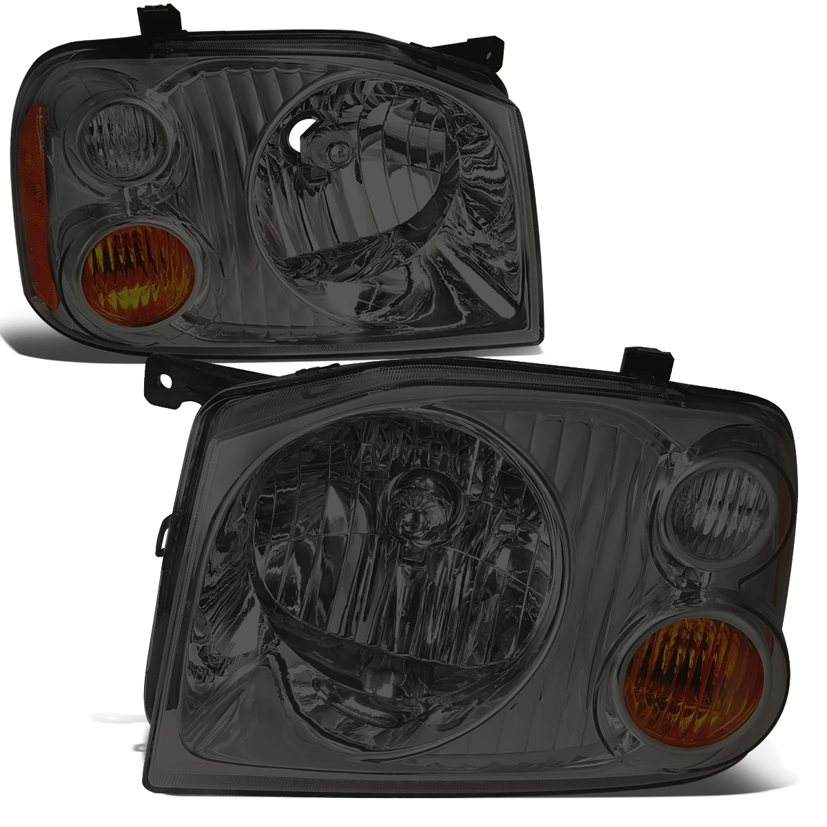 2001-2004 Nissan Frontier Factory Style Replacement Headlights - Smoked Lens / Amber 3 2001-2004 Nissan Frontier Factory Style Replacement Headlights - Smoked Lens / Amber - Image 3