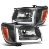2001-2004 Toyota Tacoma OE-Style Headlights W/ LED DRL Bar & Corner Lights - Black Housing