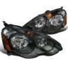 2002-2004 Acura RSX JDM Style Crystal Headlights - Black