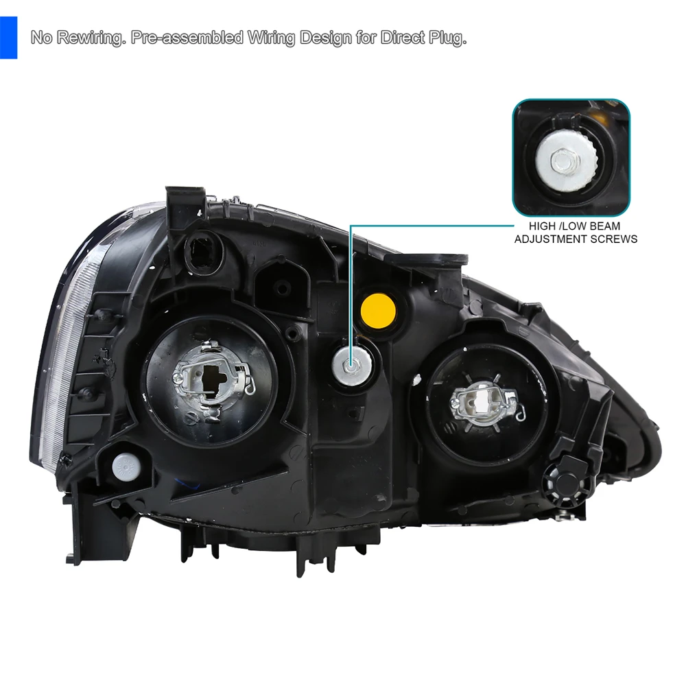 2002-2004 Acura RSX JDM Style Crystal Headlights (Clear Reflector) - Black 8 2002-2004 Acura RSX JDM Style Crystal Headlights (Clear Reflector) - Black - Image 8