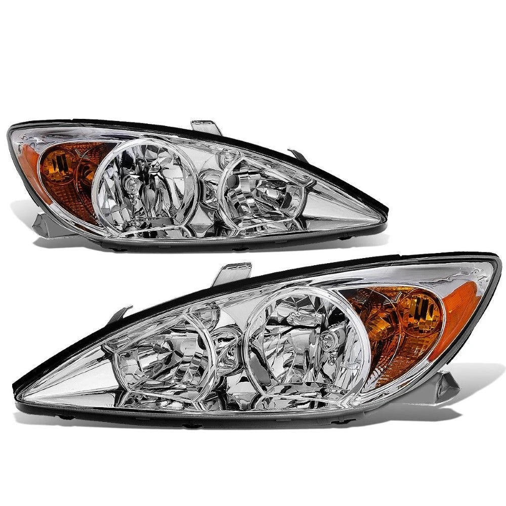 2002-2004 Toyota Camry OE-Style Chrome Housing Headlights - Amber Side Markers 1 2002-2004 Toyota Camry OE-Style Chrome Housing Headlights - Amber Side Markers