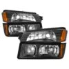 2002-2006 Chevy Avalanche [w/ Body Cladding] Headlights Set - Black