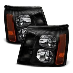 2002 Cadillac Escalade Replacement Crystal Headlights - Black