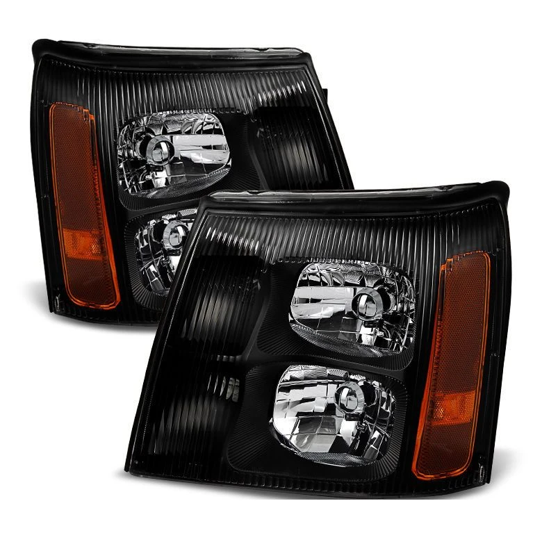 2002 Cadillac Escalade Replacement Crystal Headlights - Black 1 2002 Cadillac Escalade Replacement Crystal Headlights - Black