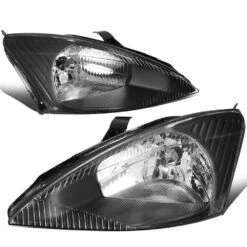2003-2004 Ford Focus OE-Style Headlights - Black Housing Clear Reflector