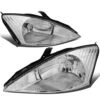 2003-2004 Ford Focus OE-Style Headlights - Chrome Housing Clear Reflector
