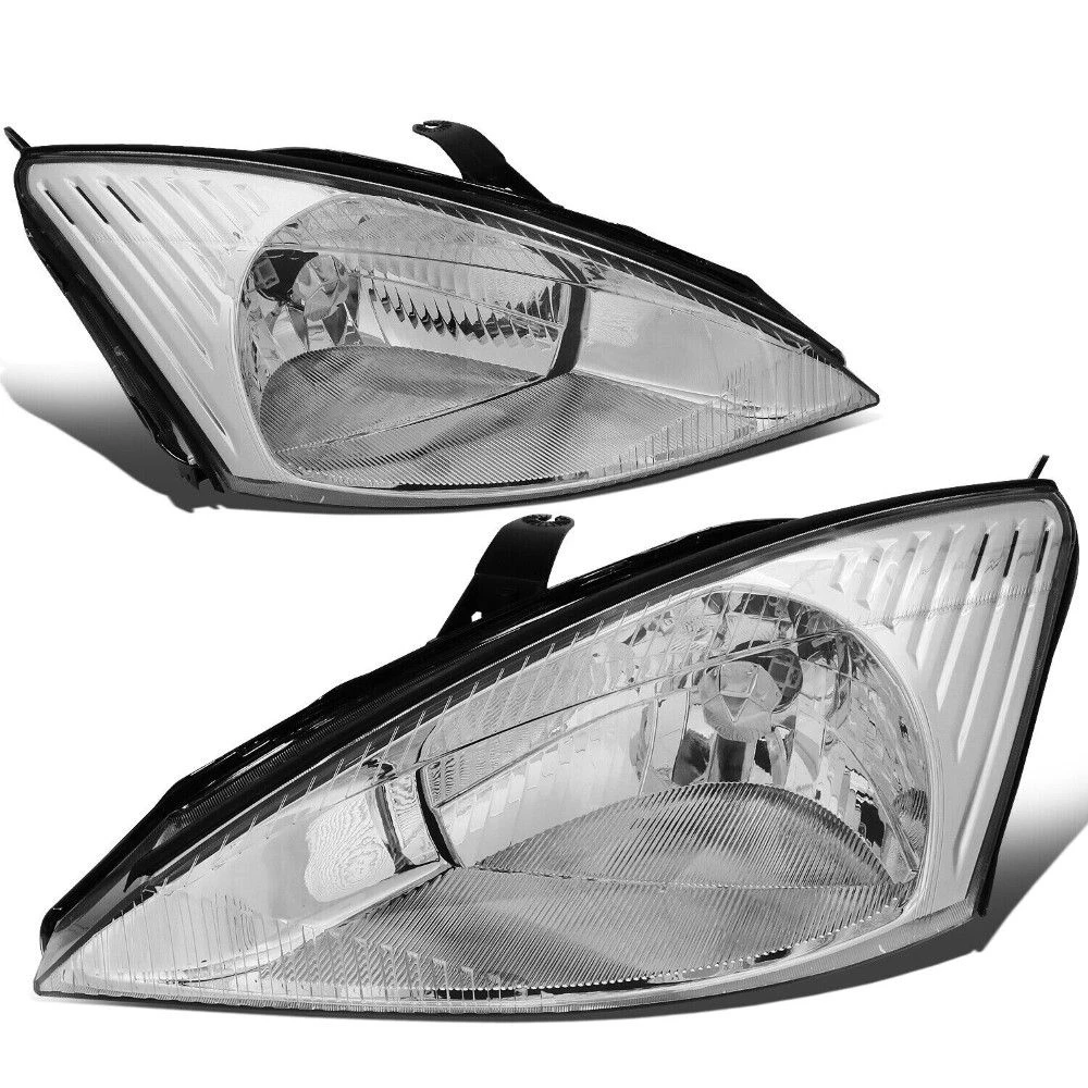 2003-2004 Ford Focus OE-Style Headlights - Chrome Housing Clear Reflector 1 2003-2004 Ford Focus OE-Style Headlights - Chrome Housing Clear Reflector