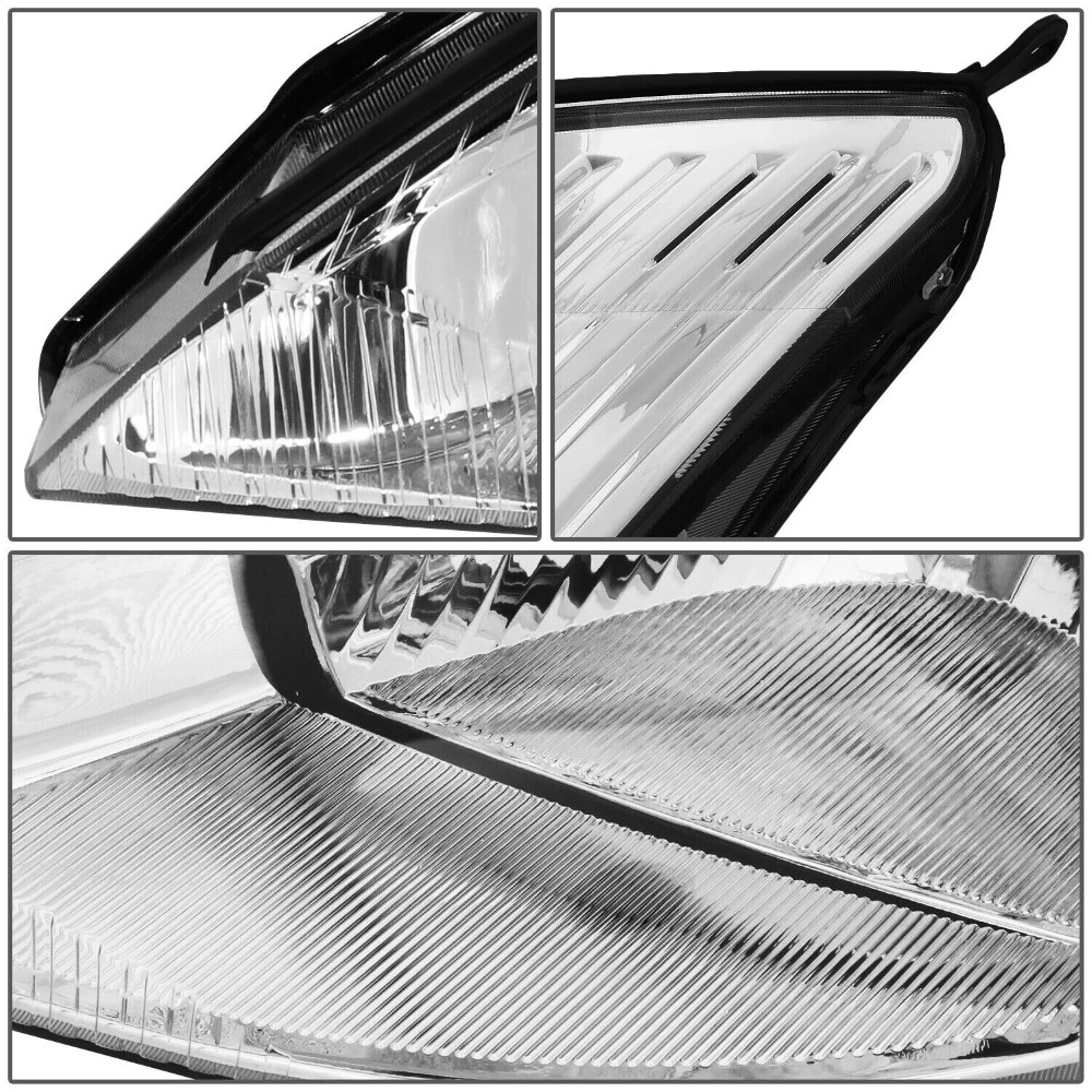 2003-2004 Ford Focus OE-Style Headlights - Chrome Housing Clear Reflector 4 2003-2004 Ford Focus OE-Style Headlights - Chrome Housing Clear Reflector - Image 4