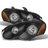 2003-2005 Chrysler Sebring Coupe Replacement Crystal Headlights - Black
