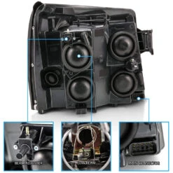 2003-2006 Cadillac Escalade [HID Model] Factory-Style Headlights - Black -High-Efficiency Car Light Store 2003 2006 cadillac escalade factory hid model only headlights black 124