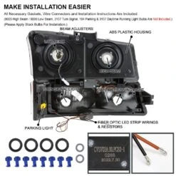 2003-2007 Chevy Silverado/Avalanche LED Bar Reflector Headlights - Black Housing 11 2003-2007 Chevy Silverado/Avalanche LED Bar Reflector Headlights - Black Housing -High-Efficiency Car Light Store 2003 2007 chevy silverado avalanche led bar reflector headlights black housing 14