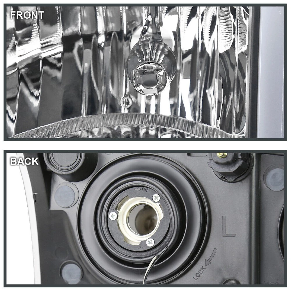 2003-2007 Chevy Silverado/Avalanche LED Bar Reflector Headlights - Black Housing 6 2003-2007 Chevy Silverado/Avalanche LED Bar Reflector Headlights - Black Housing - Image 6