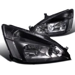 2003-2007 Honda Accord 2/4 Door JDM Style Crystal Headlights - Black