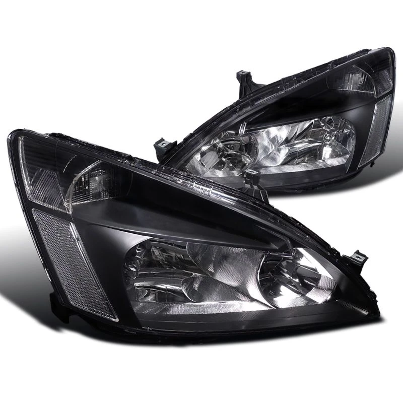 2003-2007 Honda Accord 2/4 Door JDM Style Crystal Headlights - Black 1 2003-2007 Honda Accord 2/4 Door JDM Style Crystal Headlights - Black