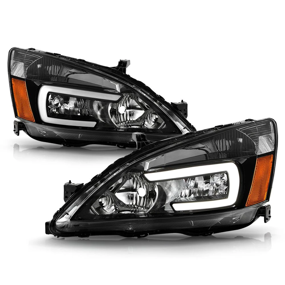 2003-2007 Honda Accord Optic-Style LED Tube Headlights - Black 1 2003-2007 Honda Accord Optic-Style LED Tube Headlights - Black