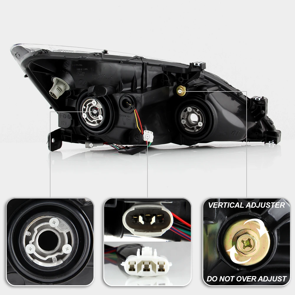 2003-2007 Honda Accord Optic-Style LED Tube Headlights - Black 3 2003-2007 Honda Accord Optic-Style LED Tube Headlights - Black - Image 3