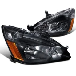 2003-2007 Honda Accord Replacement Crystal Headlights - Black