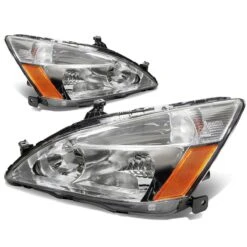 2003-2007 Honda Accord Replacement Crystal Headlights - Chrome