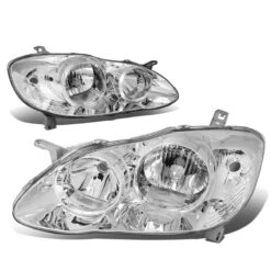 2003-2008 Toyota Corolla Factory Style Replacement Headlights - Chrome / Clear -High-Efficiency Car Light Store 2003 2008 toyota corolla factory style replacement headlights chrome clear 64