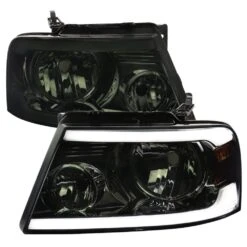 2004-2008 Ford F-150/ 2006-2008 Lincoln Mark LT LED Bar Factory Style Headlights - Smoked