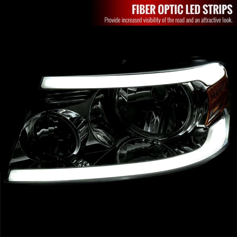 2004-2008 Ford F-150/ 2006-2008 Lincoln Mark LT LED Bar Factory Style Headlights - Smoked 2 2004-2008 Ford F-150/ 2006-2008 Lincoln Mark LT LED Bar Factory Style Headlights - Smoked - Image 2