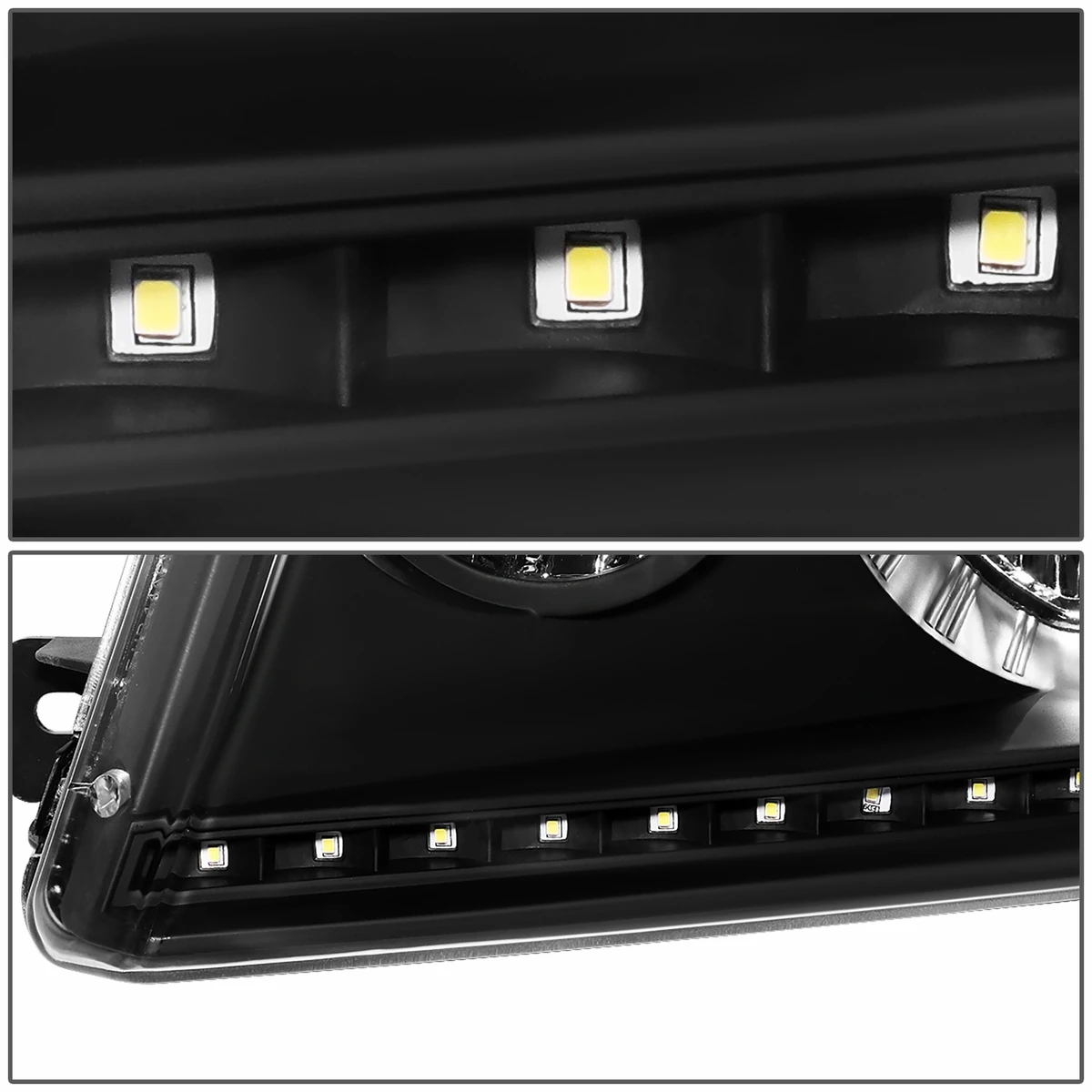 2004-2008 Ford F150 / Lincoln Mark LT LED DRL Headlights - Black Amber 4 2004-2008 Ford F150 / Lincoln Mark LT LED DRL Headlights - Black Amber - Image 4