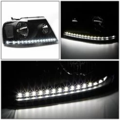 2004-2008 Ford F150 / Lincoln Mark LT LED DRL Headlights - Black Clear 11 2004-2008 Ford F150 / Lincoln Mark LT LED DRL Headlights - Black Clear -High-Efficiency Car Light Store 2004 2008 ford f150 lincoln mark lt led drl headlights black clear 56