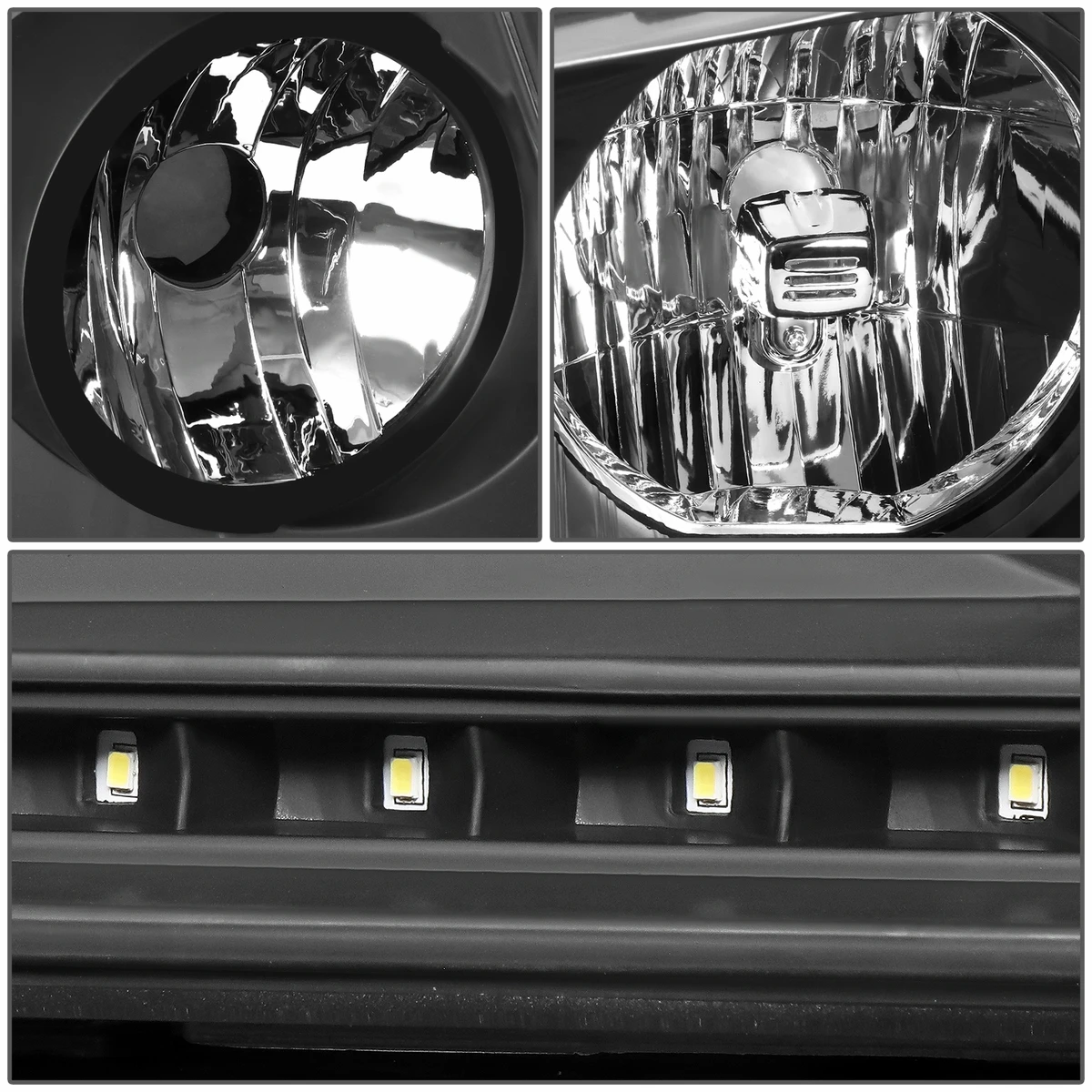 2004-2008 Ford F150 / Lincoln Mark LT LED DRL Headlights - Black Clear 5 2004-2008 Ford F150 / Lincoln Mark LT LED DRL Headlights - Black Clear - Image 5