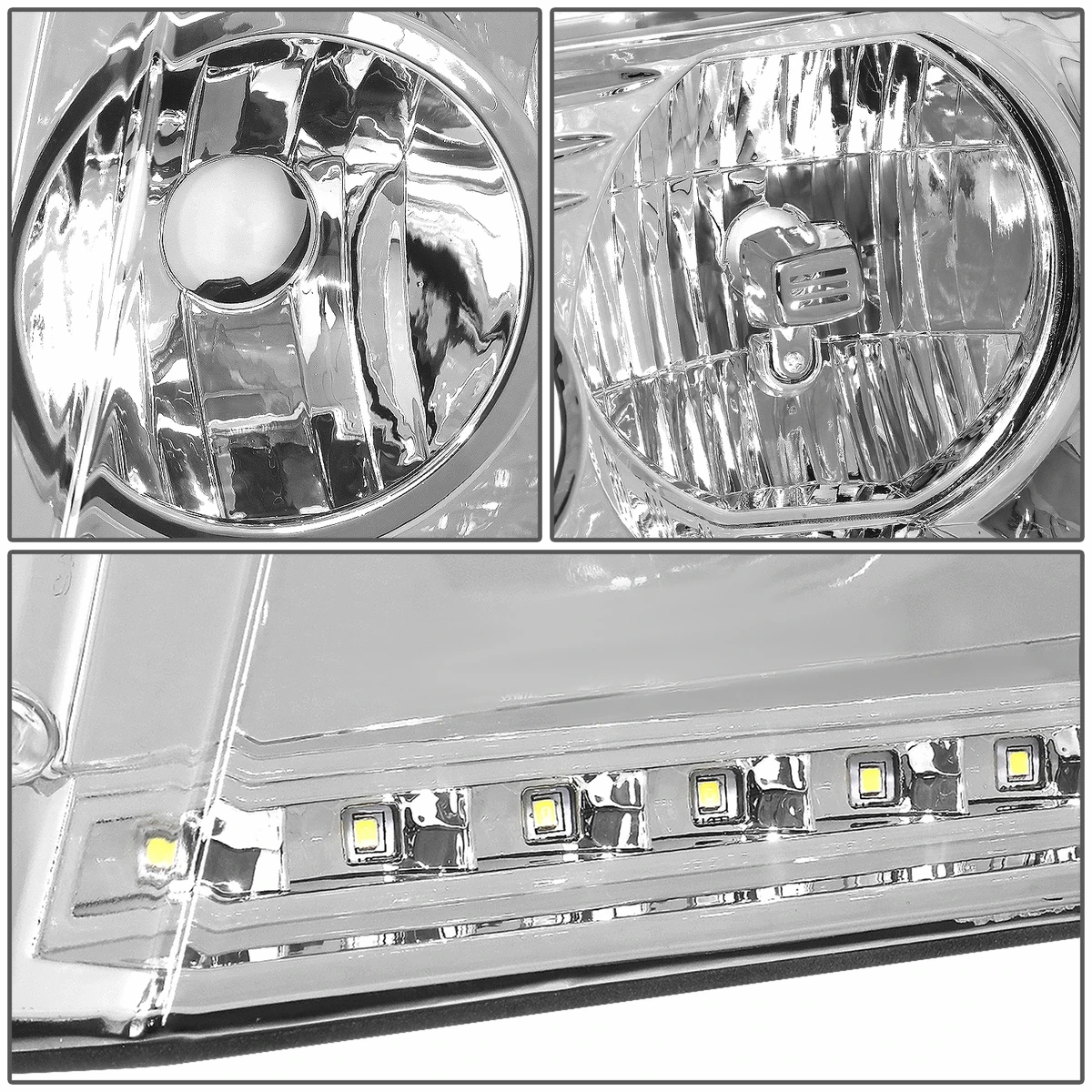 2004-2008 Ford F150 / Lincoln Mark LT LED DRL Headlights - Chrome Amber 5 2004-2008 Ford F150 / Lincoln Mark LT LED DRL Headlights - Chrome Amber - Image 5