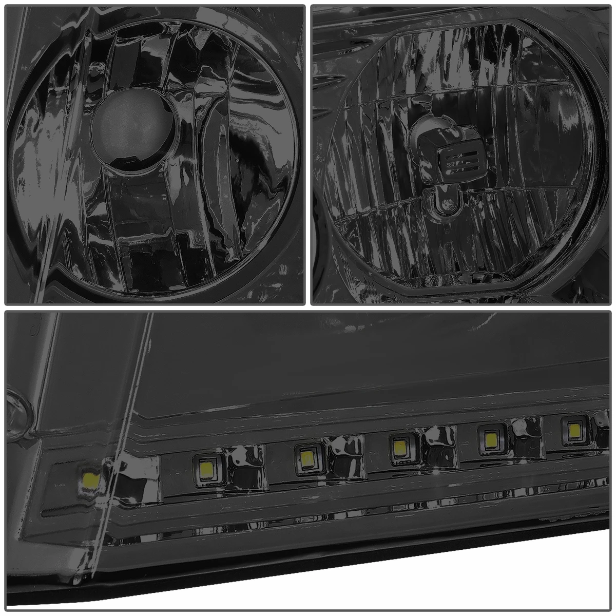 2004-2008 Ford F150 / Lincoln Mark LT LED DRL Headlights - Smoked Clear 5 2004-2008 Ford F150 / Lincoln Mark LT LED DRL Headlights - Smoked Clear - Image 5