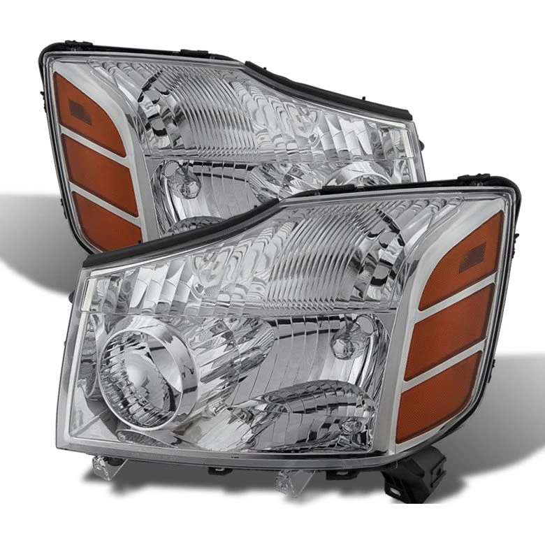 04-15 Nissan Titan / 04-07 Armada OE-Style Replacement Headlights - Chrome / Amber 1 04-15 Nissan Titan / 04-07 Armada OE-Style Replacement Headlights - Chrome / Amber