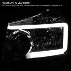 2004-2015 Nissan Titan / 04-07 Armada Headlights Lamps LED Strip Tube - Chrome -High-Efficiency Car Light Store 2004 2015 nissan titan 04 07 armada headlights lamps led strip tube chrome 103