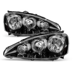 2005-2006 Acura RSX Crystal Replacement Headlights - Black Clear